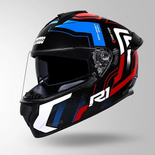 DRIFTER D4 R1 DECOR BLACK / RED & BLUE