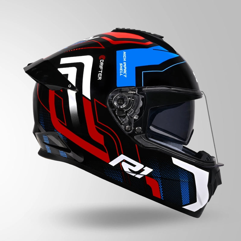 DRIFTER D4 R1 DECOR BLACK / RED & BLUE