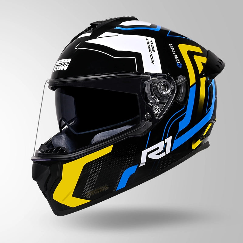 DRIFTER D4 R1 DECOR BLACK / YELLOW & WHITE