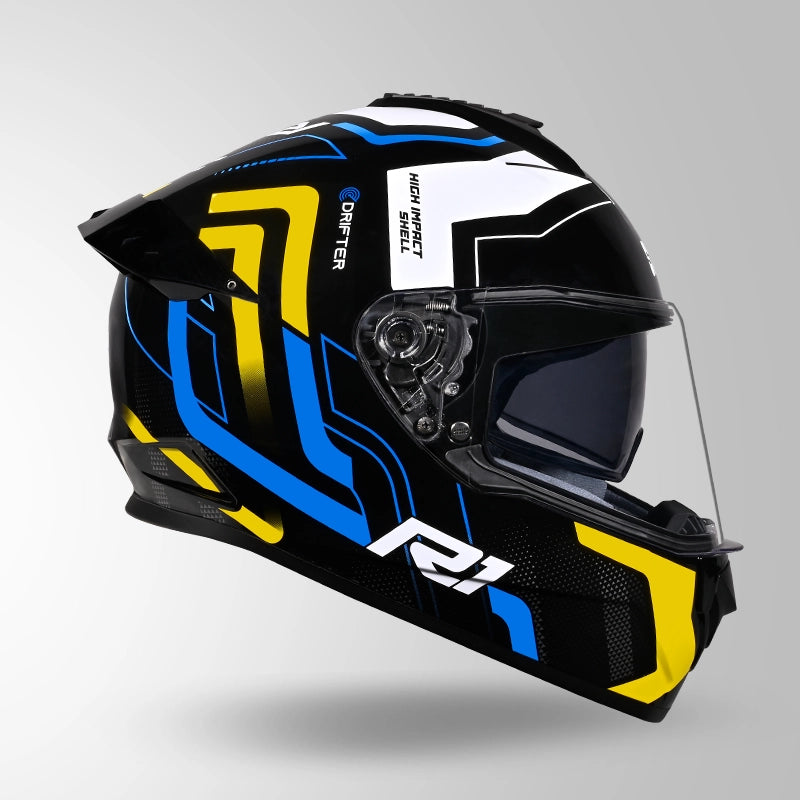 DRIFTER D4 R1 DECOR BLACK / YELLOW & WHITE