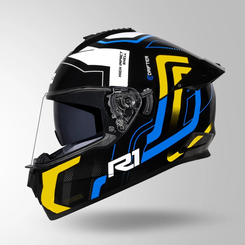 DRIFTER D4 R1 DECOR BLACK / YELLOW & WHITE