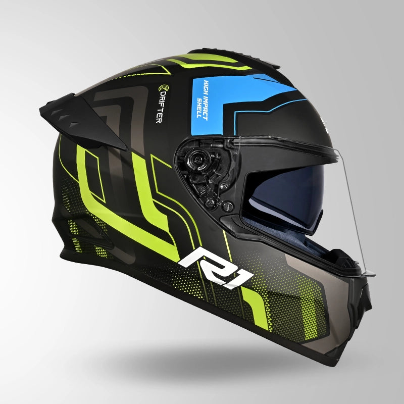 DRIFTER D4 R1 DECOR MATT BLACK / YELLOW & GREY
