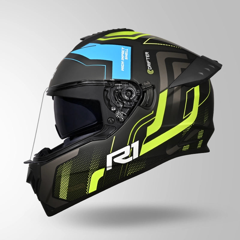 DRIFTER D4 R1 DECOR MATT BLACK / YELLOW & GREY