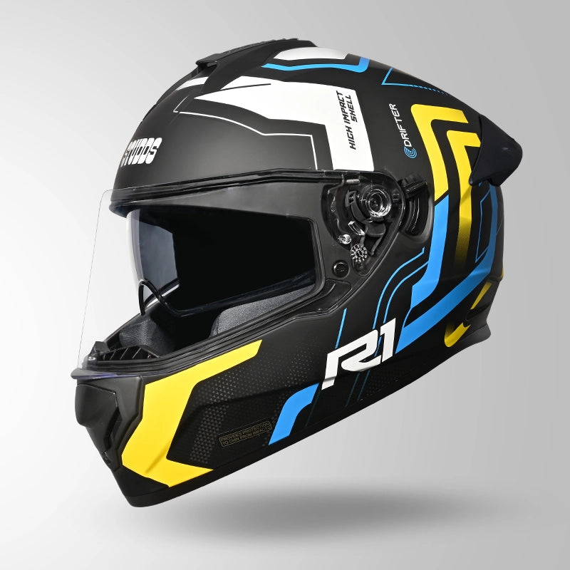 DRIFTER D4 R1 DECOR MATT BLACK / YELLOW & WHITE