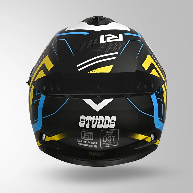 DRIFTER D4 R1 DECOR MATT BLACK / YELLOW & WHITE