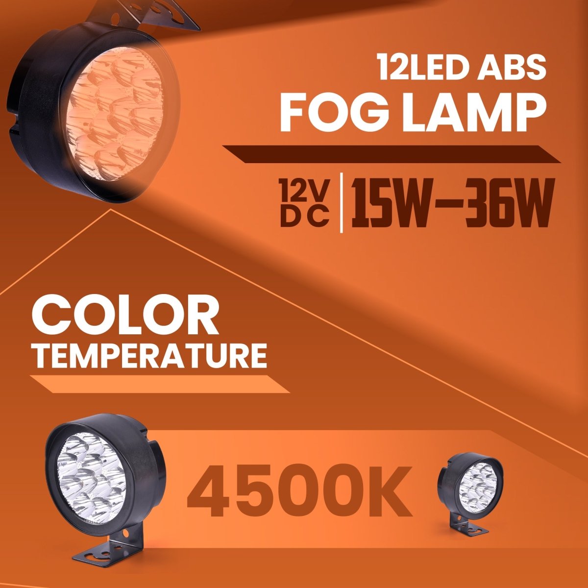 LGP 12 LED ABS Fog Lamp for Bike | Waterproof Auxiliary Driving Light | Universal Fit for All Motorcycles