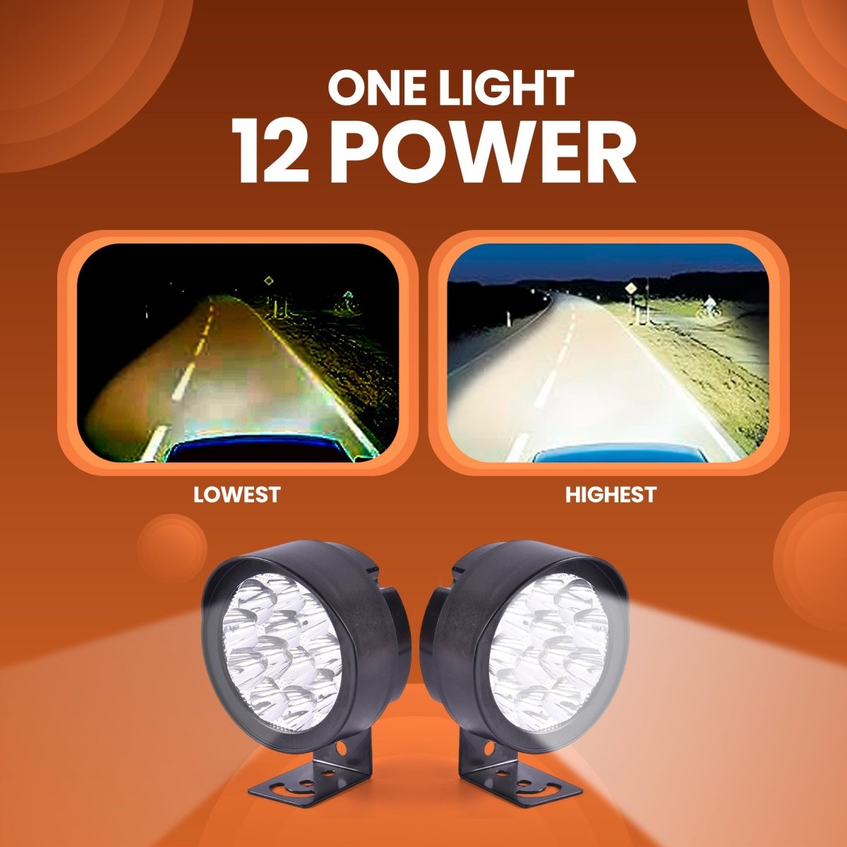 LGP 12 LED ABS Fog Lamp for Bike | Waterproof Auxiliary Driving Light | Universal Fit for All Motorcycles