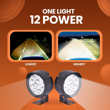 LGP 12 LED ABS Fog Lamp for Bike | Waterproof Auxiliary Driving Light | Universal Fit for All Motorcycles