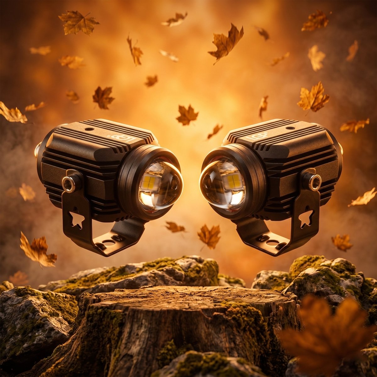 LGP DK16 LED Fog Lamp for Bike (Pair) | Wireless Harness Switch & Mounting Clamps Included | High Power, Universal Motorcycle Fit