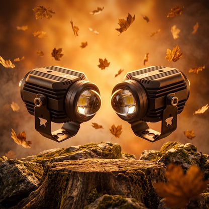 LGP DK16 LED Fog Lamp for Bike (Pair) | Wireless Harness Switch & Mounting Clamps Included | High Power, Universal Motorcycle Fit
