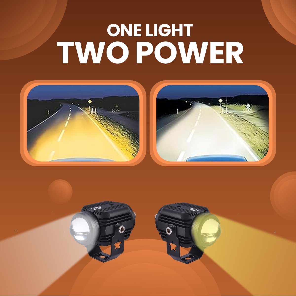 LGP DK16 LED Fog Lamp for Bike (Pair) | Wireless Harness Switch & Mounting Clamps Included | High Power, Universal Motorcycle Fit