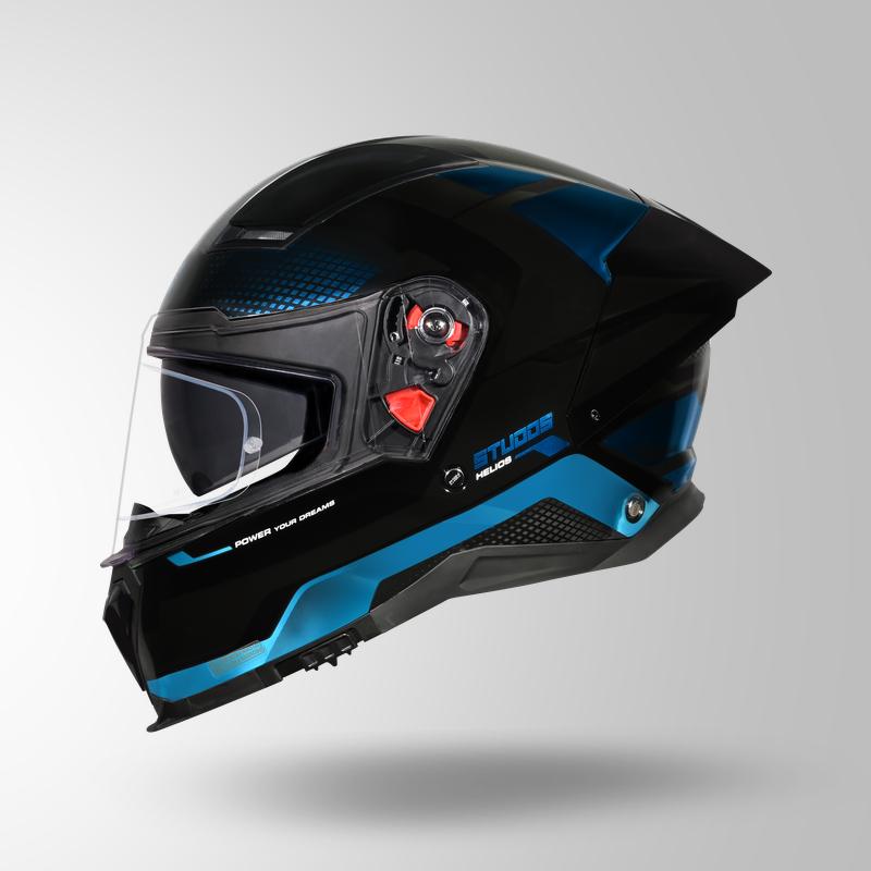 HELIOS ASPHALT CHROME EDITION BLACK & TEAL BLUE