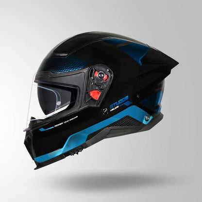 HELIOS ASPHALT CHROME EDITION BLACK & TEAL BLUE