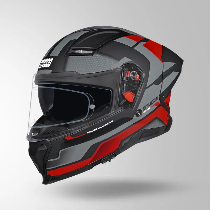 HELIOS D1 ASPHALT DECOR MATT BLACK / GREY & RED
