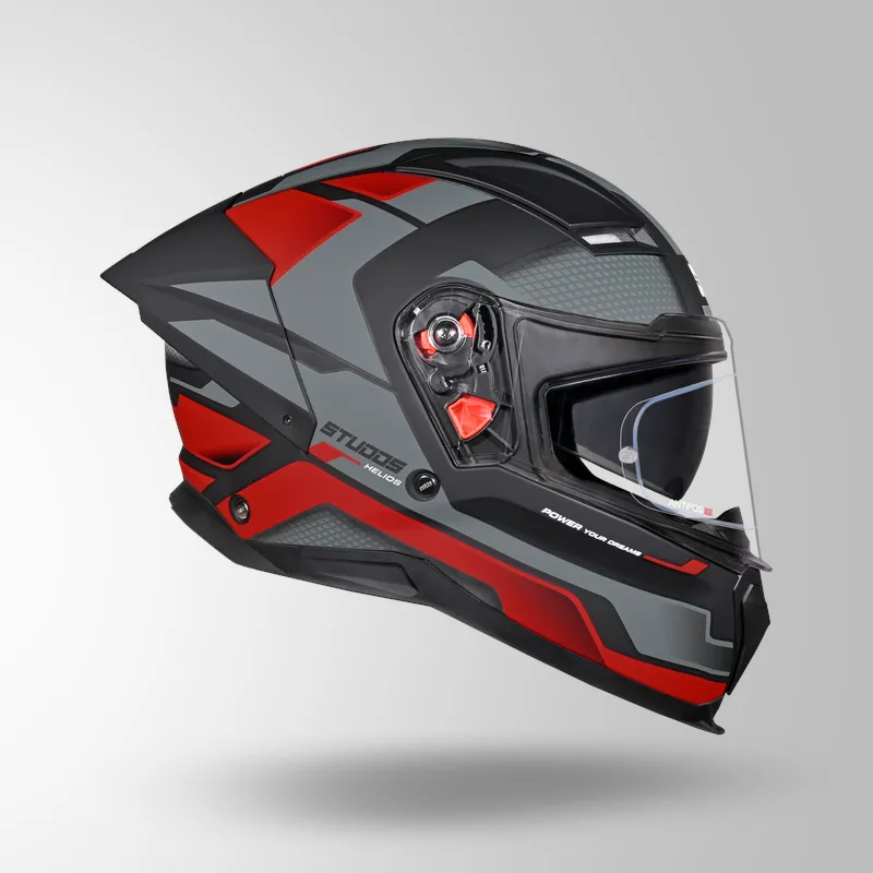 HELIOS D1 ASPHALT DECOR MATT BLACK / GREY & RED