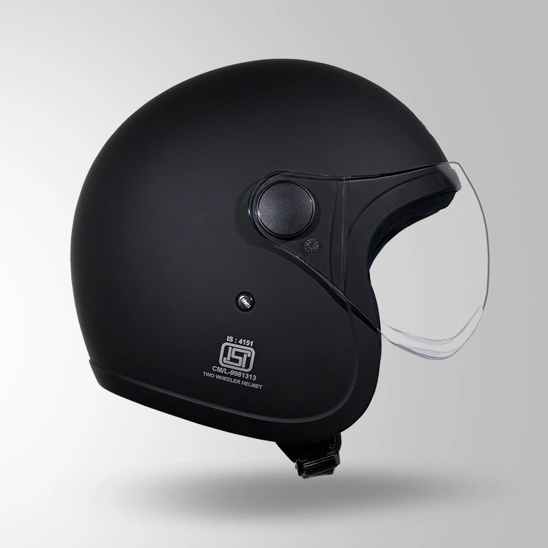 JET MATT BLACK WITH SHORT VISOR