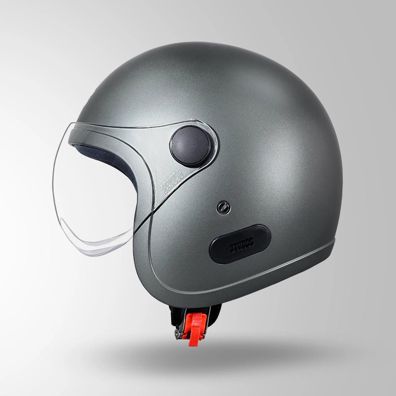 JET MATT GUN GREY WITH SHORT VISOR