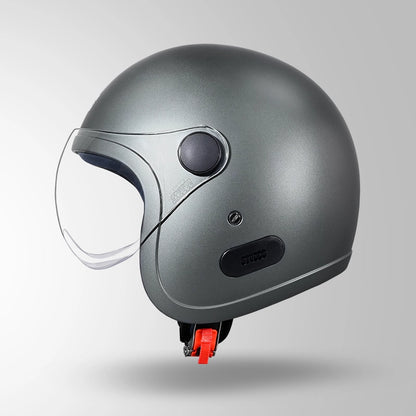 JET MATT GUN GREY WITH SHORT VISOR