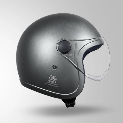 JET MATT GUN GREY WITH SHORT VISOR