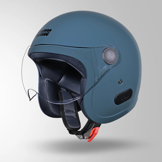 JET SHARK SKIN BLUE WITH SHORT VISOR