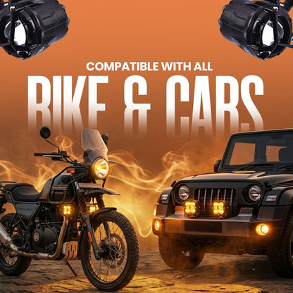 LGP DK350 LED Fog Lamp for Bike (Pair) | Wireless Switch & Full Wiring Kit Included | High Power Spotlight with Clamp Mount