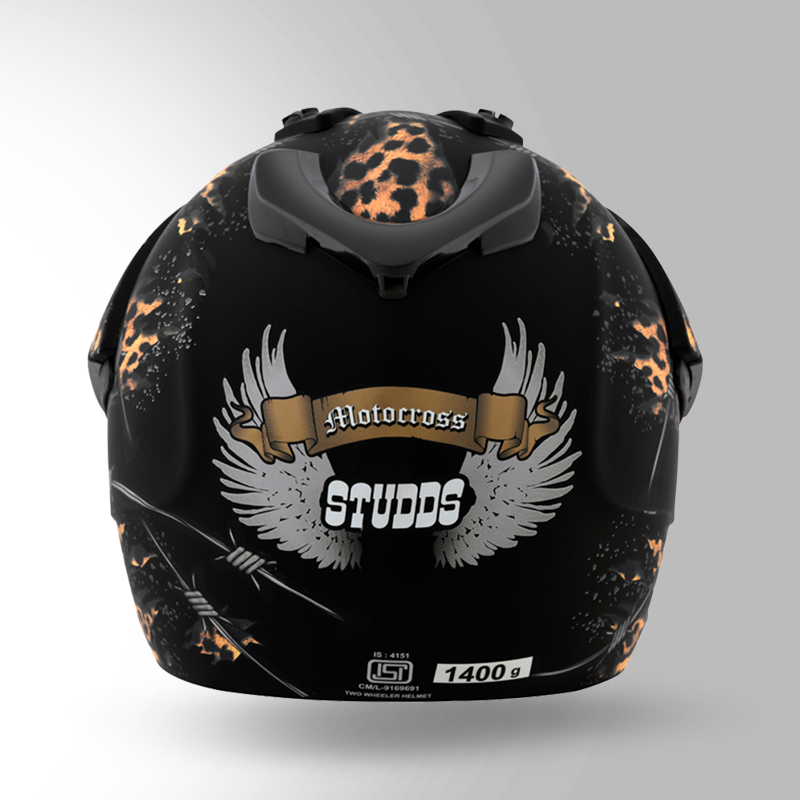 MOTOCROSS D1 DECOR MATT BLACK & GOLDEN