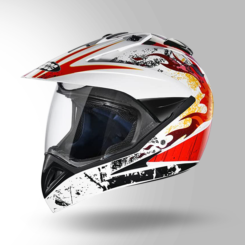 MOTOCROSS D3 DECOR WHITE & ORANGE
