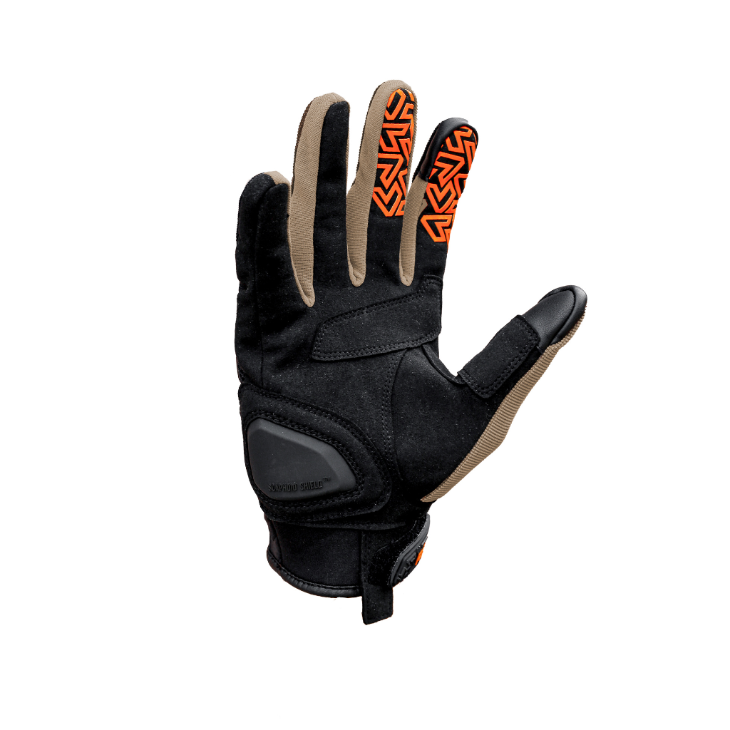 Raida Drift Motorcycle Gloves | Khaki Orange