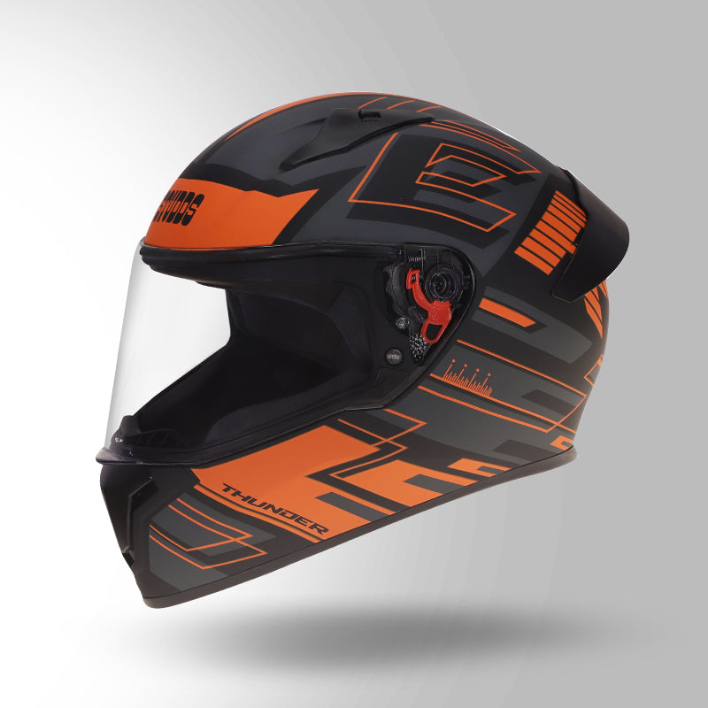 THUNDER COMMUNICATION READY D3 DECOR MATT BLACK & ORANGE WITH BATTERY