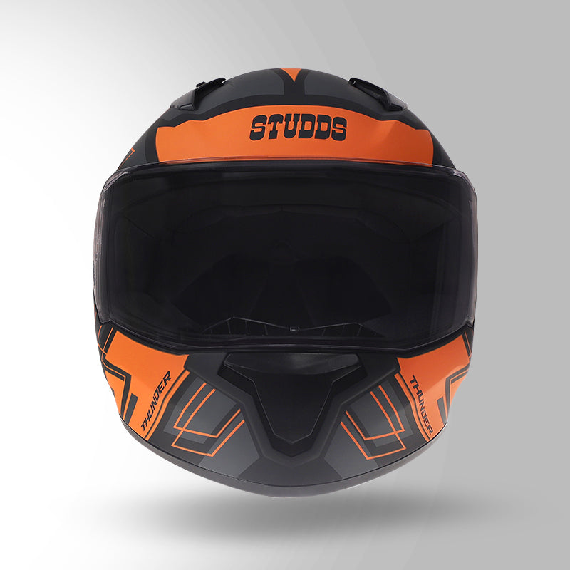 THUNDER COMMUNICATION READY D3 DECOR MATT BLACK & ORANGE WITH BATTERY