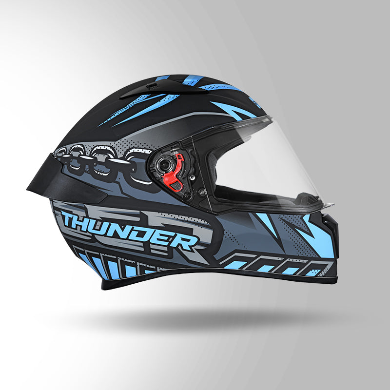 THUNDER COMMUNICATION READY D5 DECOR MATT BLACK & BLUE WITH BATTERY