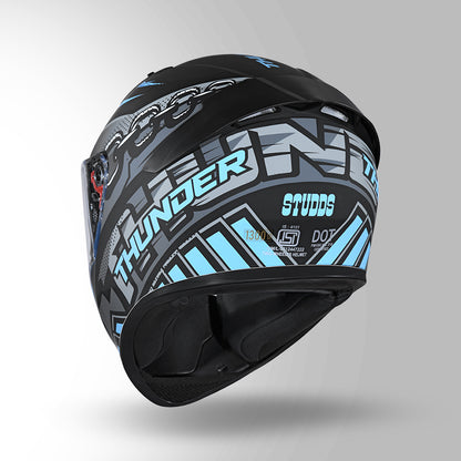 THUNDER COMMUNICATION READY D5 DECOR MATT BLACK & BLUE WITH BATTERY