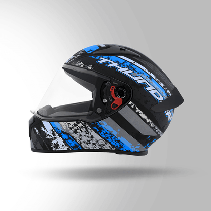 THUNDER D1 DECOR MATT BLACK & BLUE WITH SPOILER