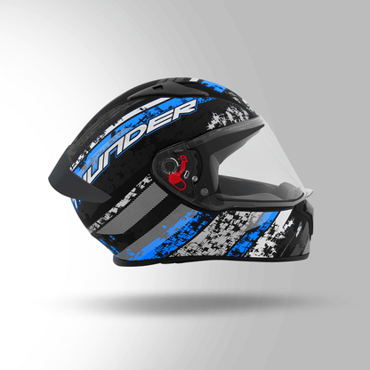 THUNDER D1 DECOR MATT BLACK & BLUE WITH SPOILER