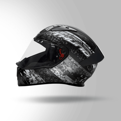 THUNDER D1 DECOR MATT BLACK & GREY WITH SPOILER