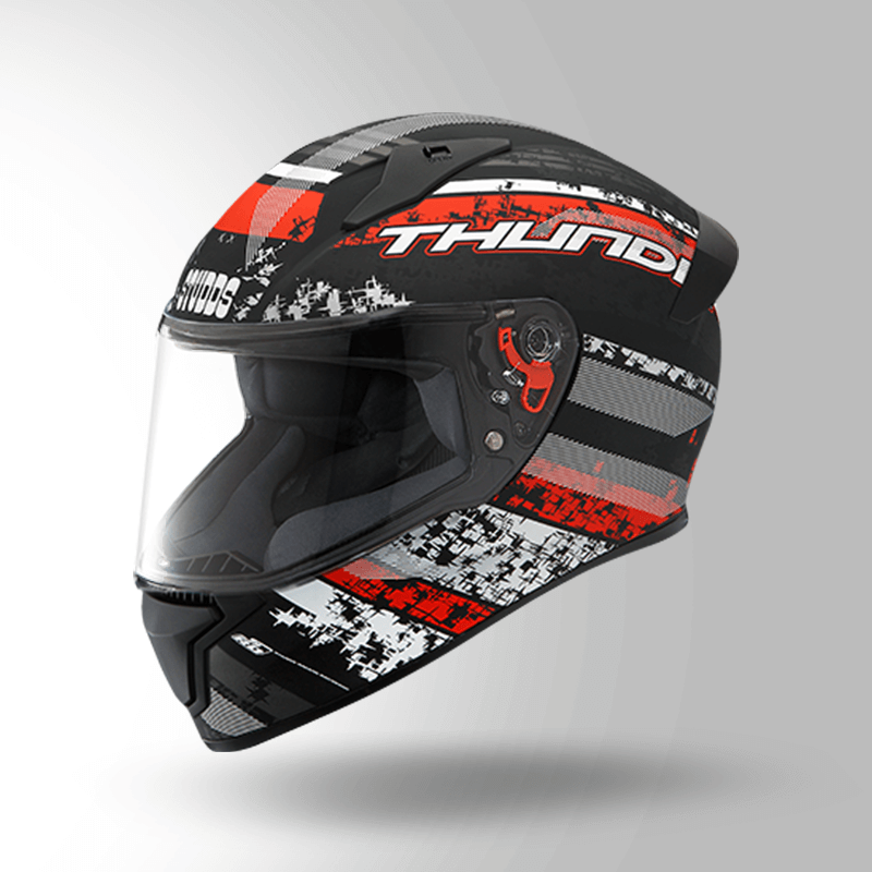 THUNDER D1 DECOR MATT BLACK & RED WITH SPOILER