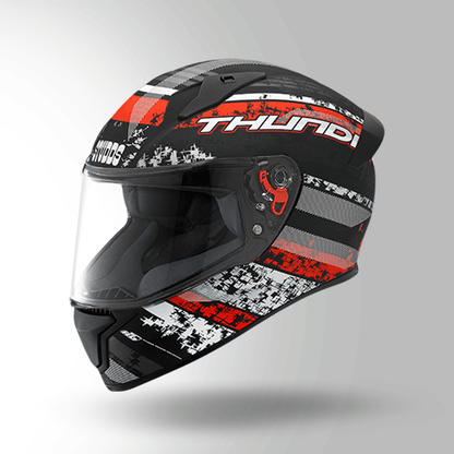 THUNDER D1 DECOR MATT BLACK & RED WITH SPOILER