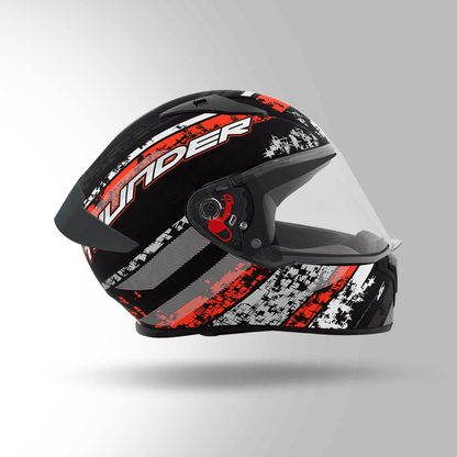 THUNDER D1 DECOR MATT BLACK & RED WITH SPOILER