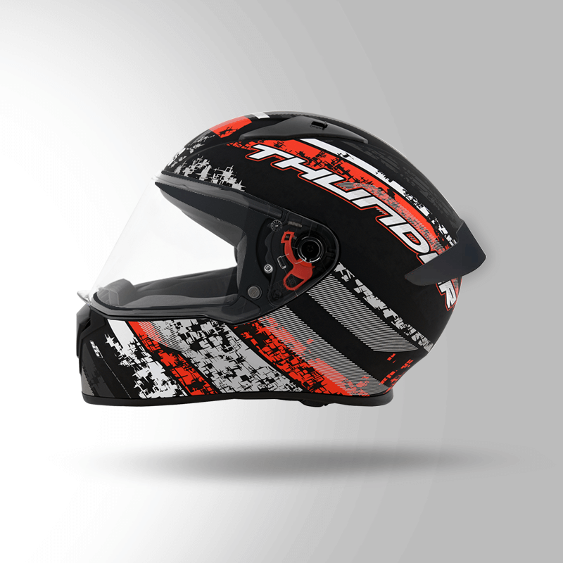 THUNDER D1 DECOR MATT BLACK & RED WITH SPOILER