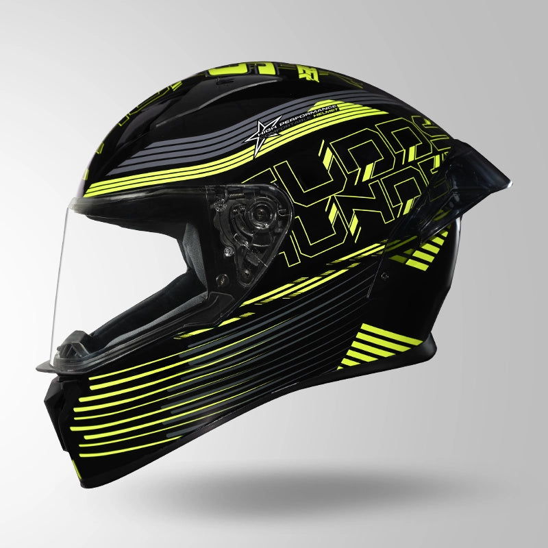 THUNDER D11 DECOR BLACK & FLUORESCENT YELLOW WITH SPOILER