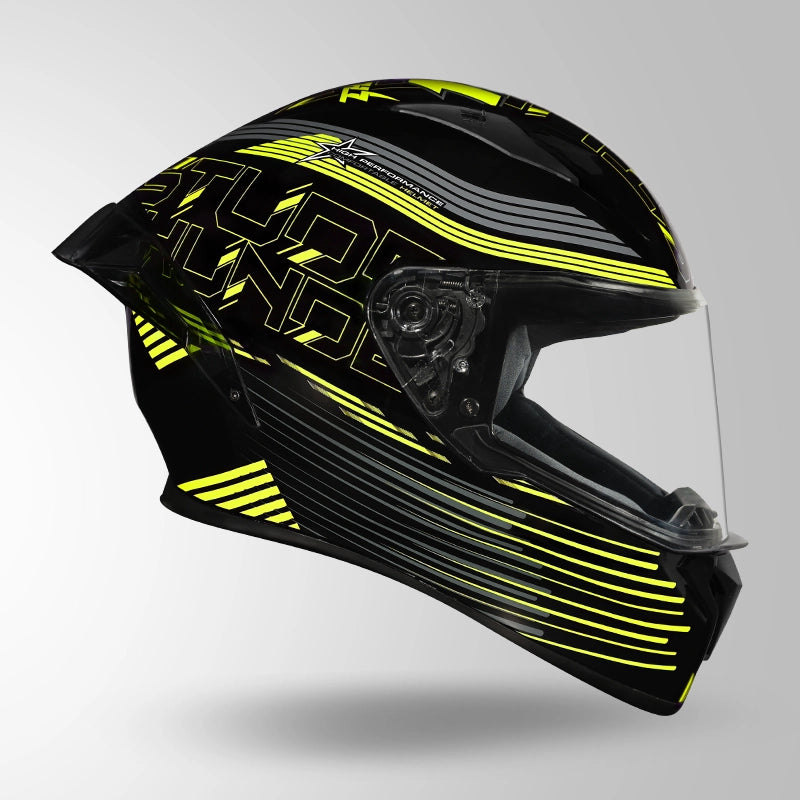 THUNDER D11 DECOR BLACK & FLUORESCENT YELLOW WITH SPOILER