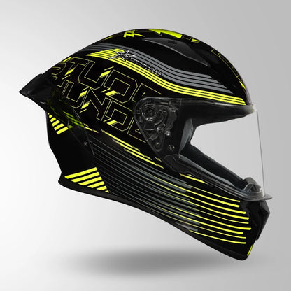 THUNDER D11 DECOR BLACK & FLUORESCENT YELLOW WITH SPOILER