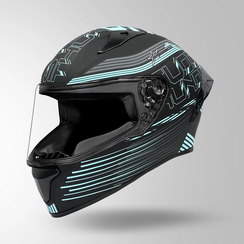 THUNDER D11 DECOR MATT BLACK & BLUE WITH SPOILER