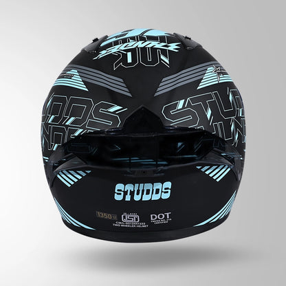 THUNDER D11 DECOR MATT BLACK & BLUE WITH SPOILER