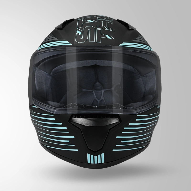 THUNDER D11 DECOR MATT BLACK & BLUE WITH SPOILER