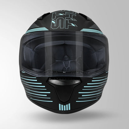 THUNDER D11 DECOR MATT BLACK & BLUE WITH SPOILER