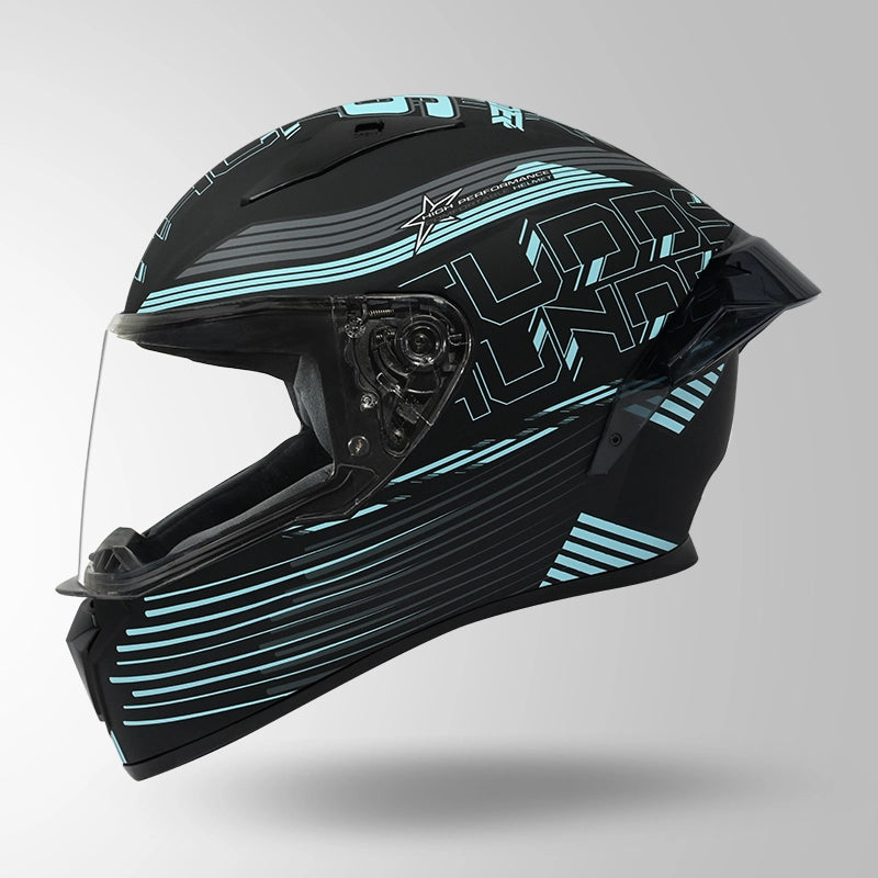 THUNDER D11 DECOR MATT BLACK & BLUE WITH SPOILER