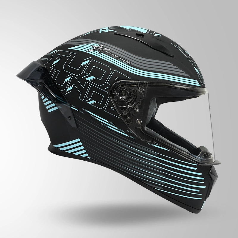 THUNDER D11 DECOR MATT BLACK & BLUE WITH SPOILER
