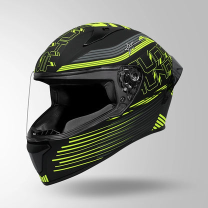 THUNDER D11 DECOR MATT BLACK & FLUORESCENT YELLOW WITH SPOILER