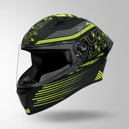 THUNDER D11 DECOR MATT BLACK & FLUORESCENT YELLOW WITH SPOILER